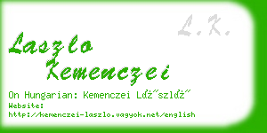 laszlo kemenczei business card